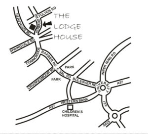 Map to Lodge House Richard Metcalf Osteopathy in Sheffield Walkley